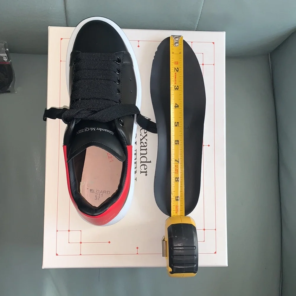 Alexander McQueen  Oversize Colorblock Sneaker BLACK/ DARK CORAL - Picture 14 of 15